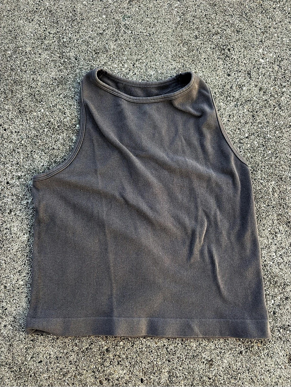 Free People High Neck Seamless Crop Tank Gray Small